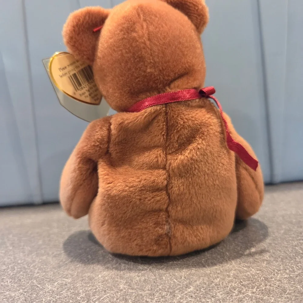 1993 Ty Beanie Baby Teddy PVC‎ Pellets Brown Bear Brown Excellent Vintage